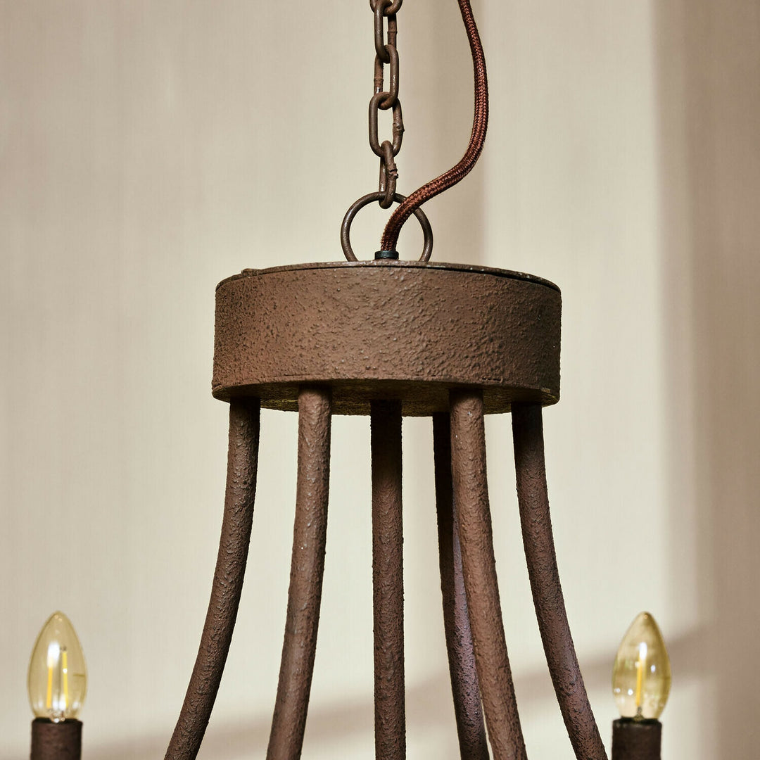 Lustre LOBERON Montarouse en métal effet rouillé marron — photo produit