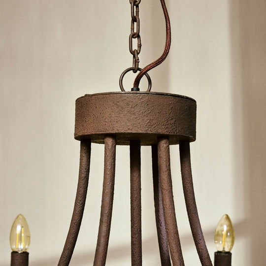 Lustre LOBERON Montarouse en métal effet rouillé marron — photo produit