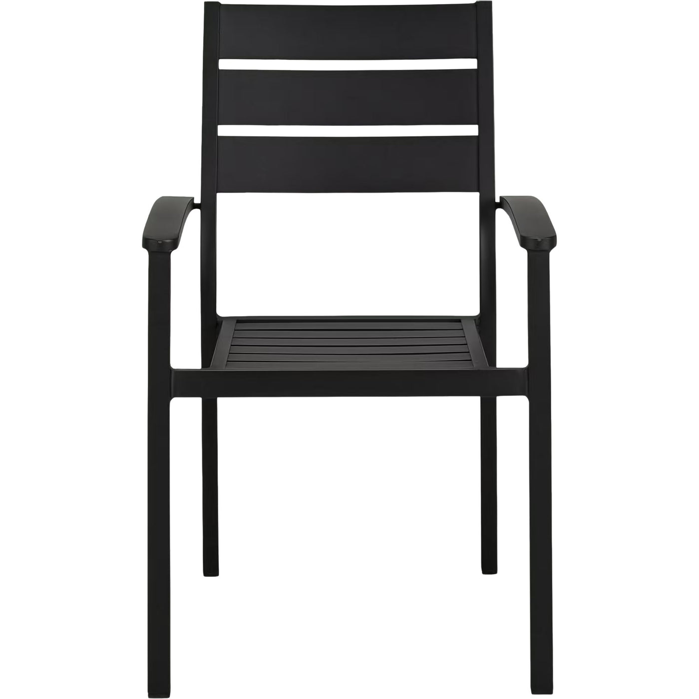 Lot de 6 chaises de jardin ALINEA Maria empilables avec accoudoirs en aluminium noires