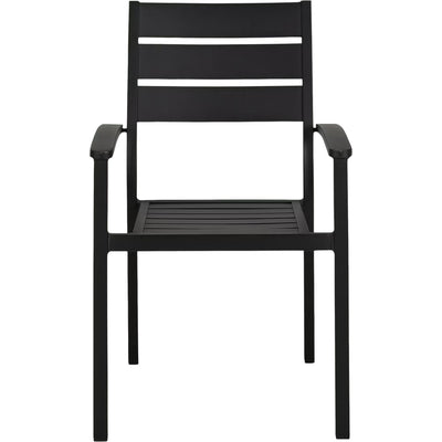 Lot de 6 chaises de jardin ALINEA Maria empilables avec accoudoirs en aluminium noires