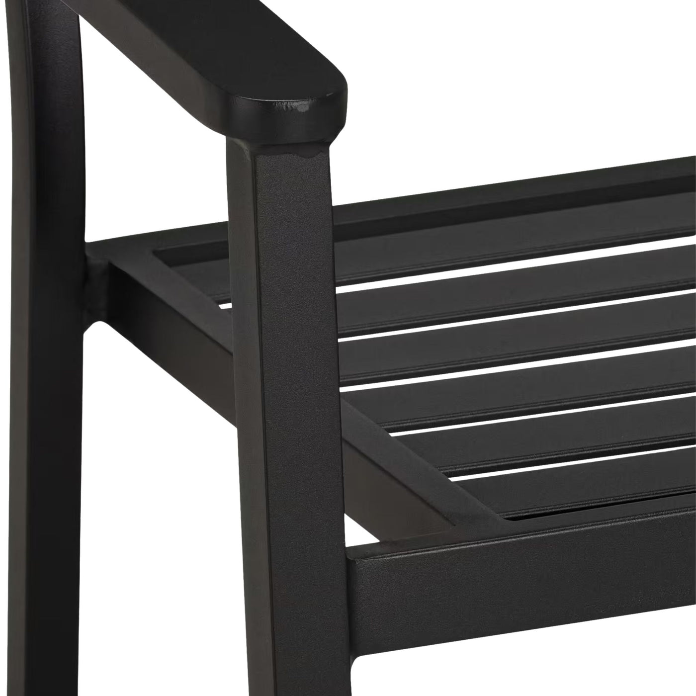 Lot de 6 chaises de jardin ALINEA Maria empilables avec accoudoirs en aluminium noires