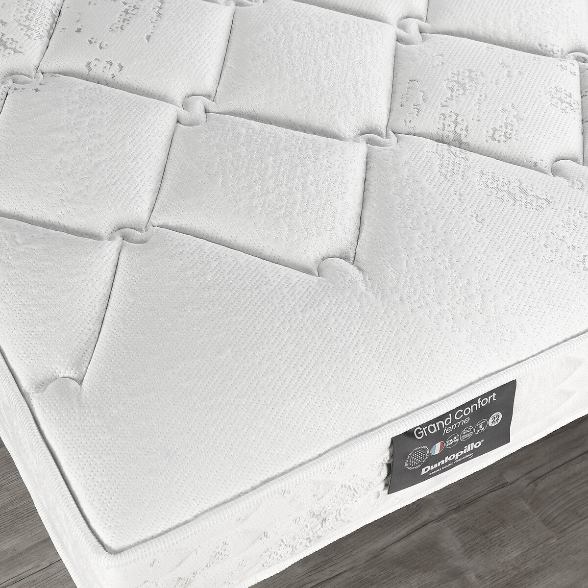 Matelas DUNLOPILLO latex, soutien ferme, accueil ferme, 90x190cm