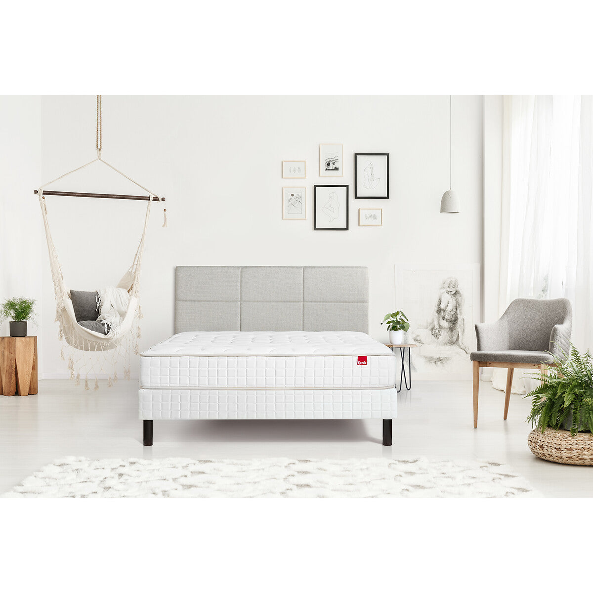 Matelas EPEDA ressorts ensachés, soutien extra ferme, accueil ferme, 180x200cm