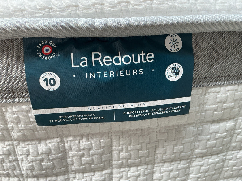 Matelas LA REDOUTE Premium 1134 ressorts ensachés, soutien ferme, accueil enveloppant, 180x200cm
