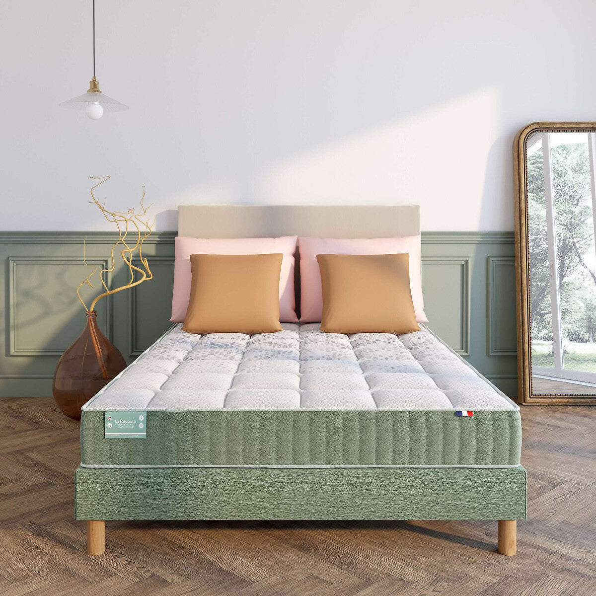 Matelas LA REDOUTE 672 ressorts ensachés, soutien ferme, accueil moelleux, 140x200cm
