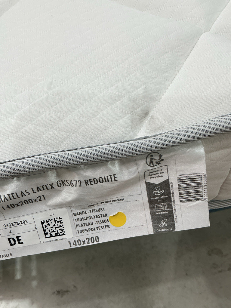 Matelas LA REDOUTE latex, soutien très ferme, accueil tonique, 140x200cm