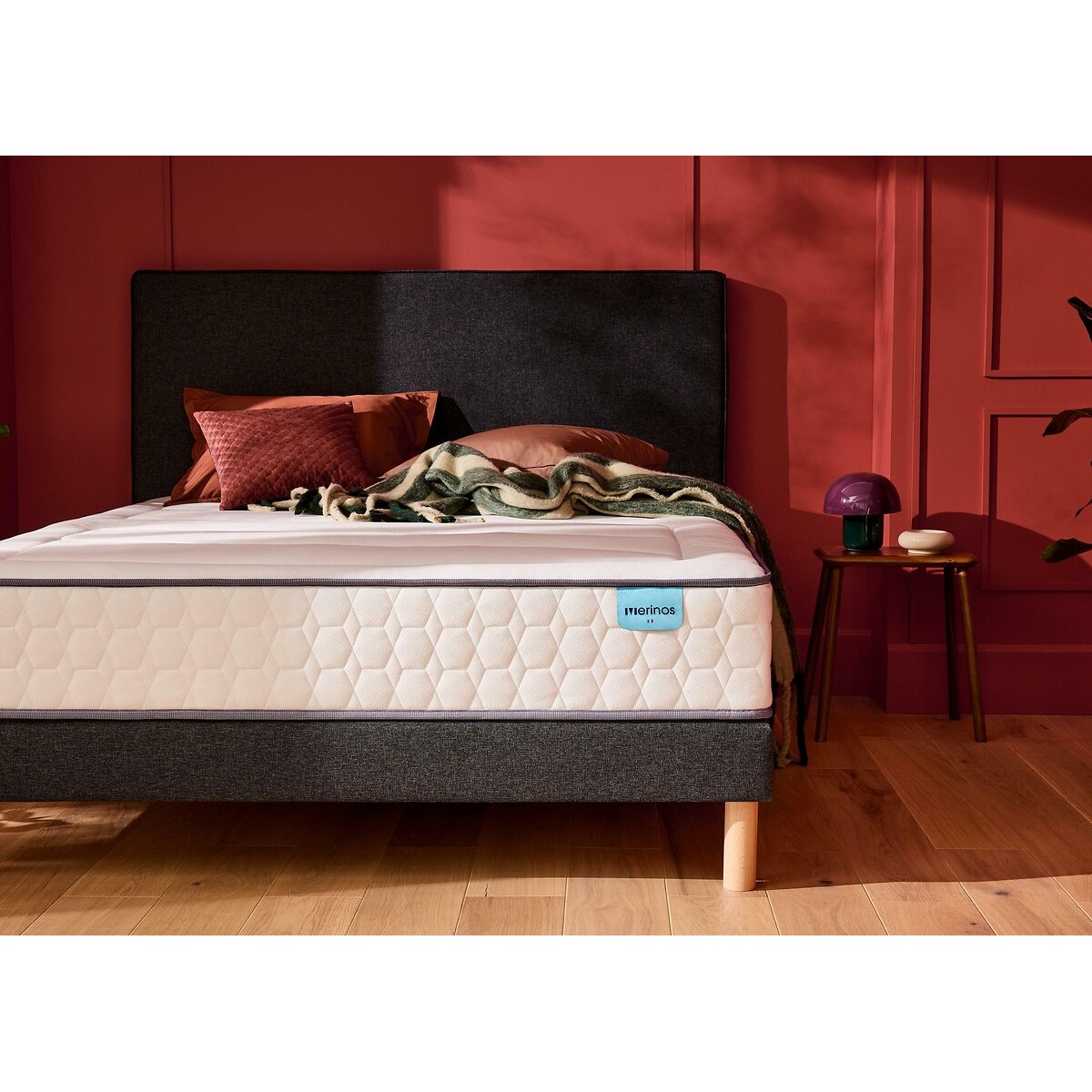 Matelas MERINOS 580 ressorts ensachés, soutien ferme, accueil moelleux, 160x200cm