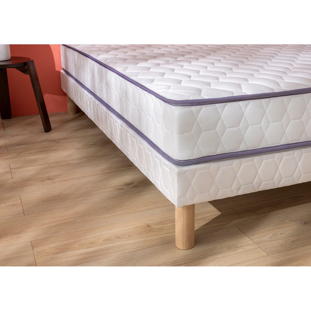 Matelas MERINOS ressorts, soutien ferme, accueil moelleux, 140x190cm