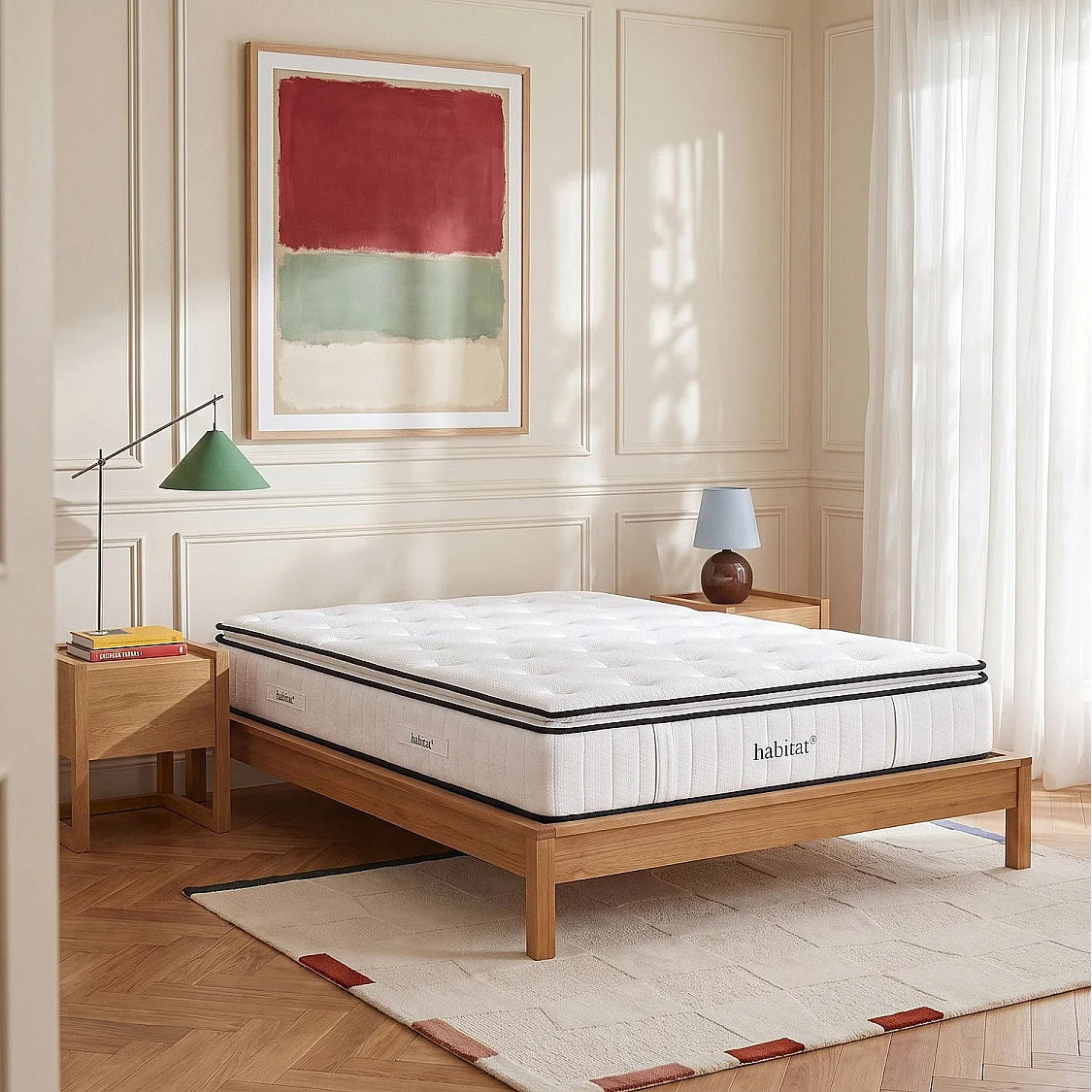 Matelas hybride HABITAT Excellence 180x200 cm ressorts ensachés et mousse à mémoire de forme avec surmatelas — photo produit
