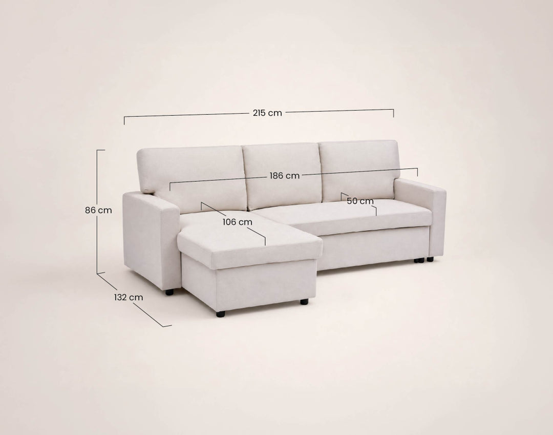 Canapé d’angle réversible 4 places convertible avec coffre MEIYA Best Mobilier – Gris foncé — photo produit