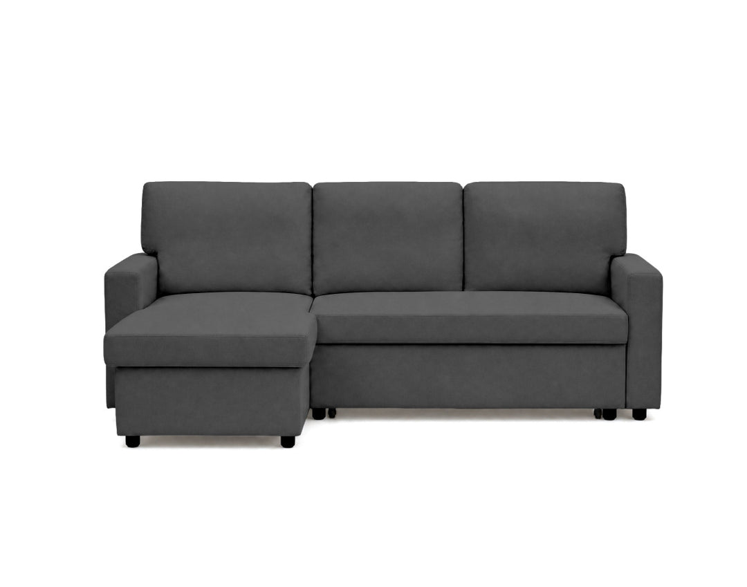 Canapé d’angle réversible 4 places convertible avec coffre MEIYA Best Mobilier – Gris foncé — photo produit