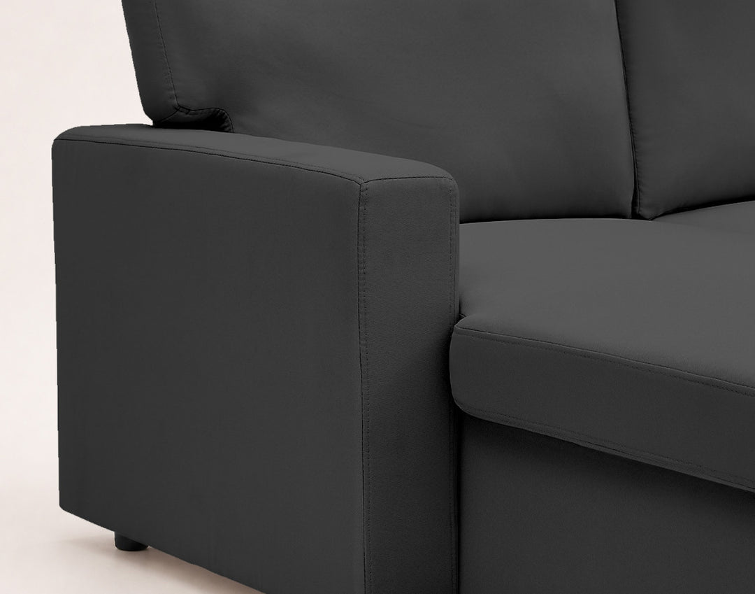 Canapé d’angle réversible 4 places convertible avec coffre MEIYA Best Mobilier – Gris foncé — photo produit