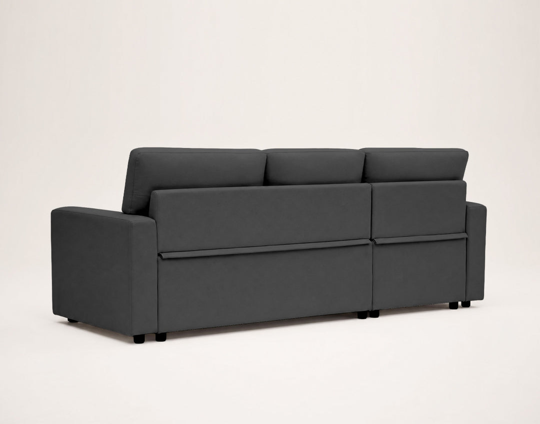 Canapé d’angle réversible 4 places convertible avec coffre MEIYA Best Mobilier – Gris foncé — photo produit