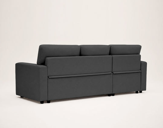 Canapé d’angle réversible 4 places convertible avec coffre MEIYA Best Mobilier – Gris foncé — photo produit