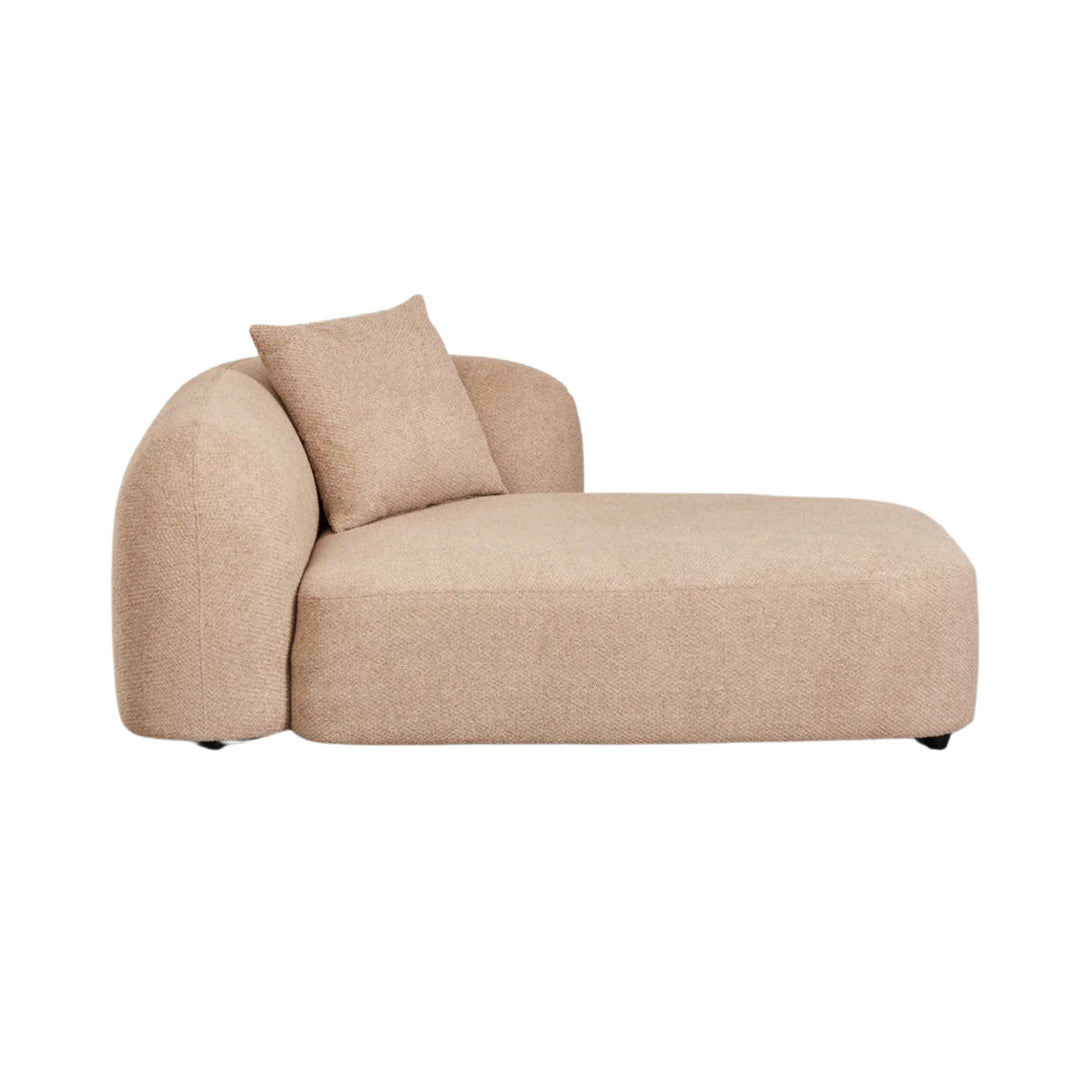 Méridienne droite SKLUM Coco en tissu chenille épais beige