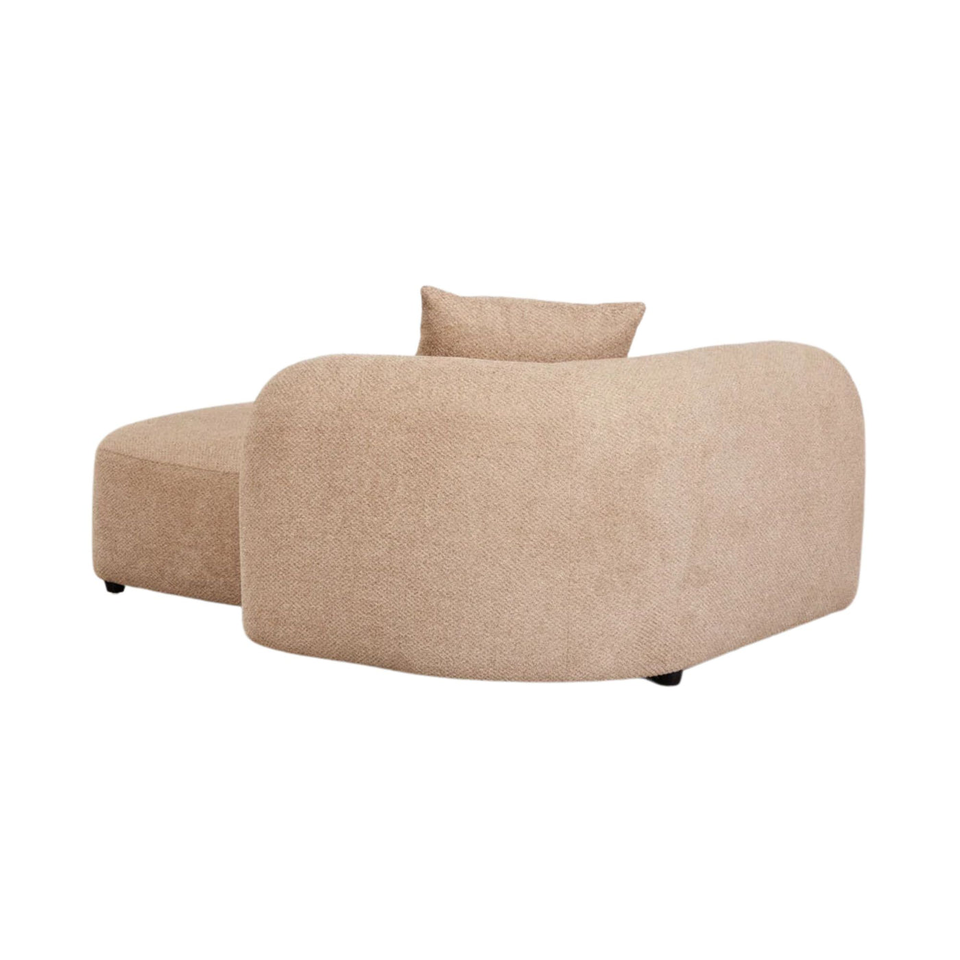 Méridienne droite SKLUM Coco en tissu chenille épais beige