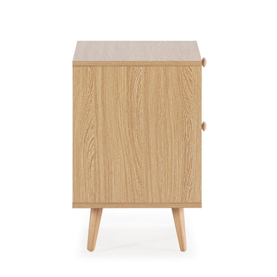 Table de Chevet Luna avec 2 tiroirs Couleur chêne