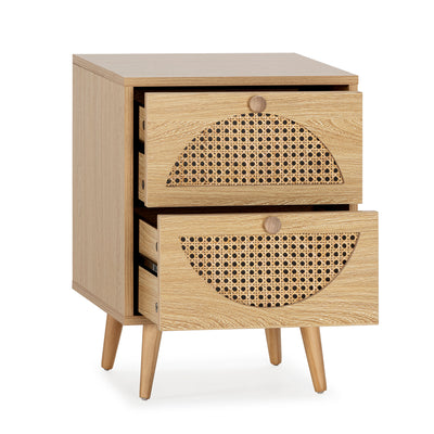 Table de Chevet Luna avec 2 tiroirs Couleur chêne