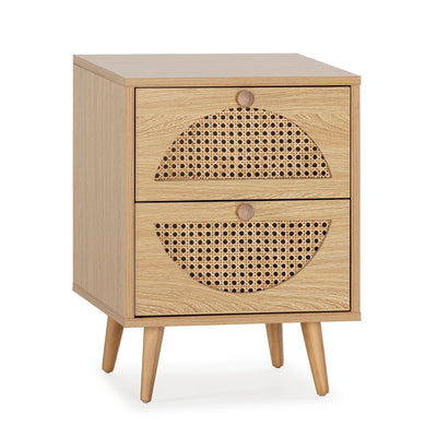 Table de Chevet Luna avec 2 tiroirs Couleur chêne