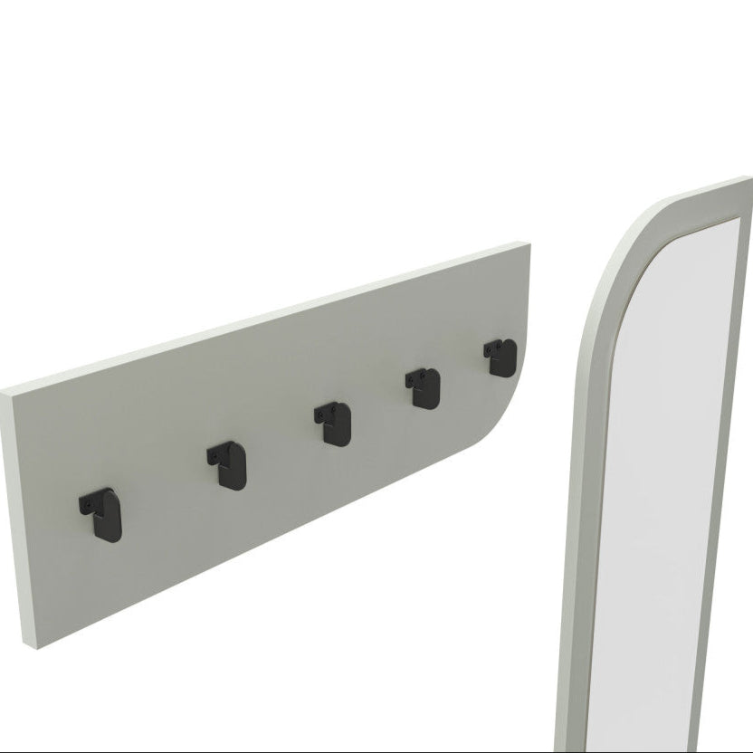 Meuble d'entrée Drawer 2 portes avec miroir et portant en bois et métal H172cm