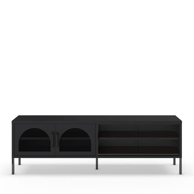 Meuble TV DRAWER Zio 2 portes en métal noir L160cm