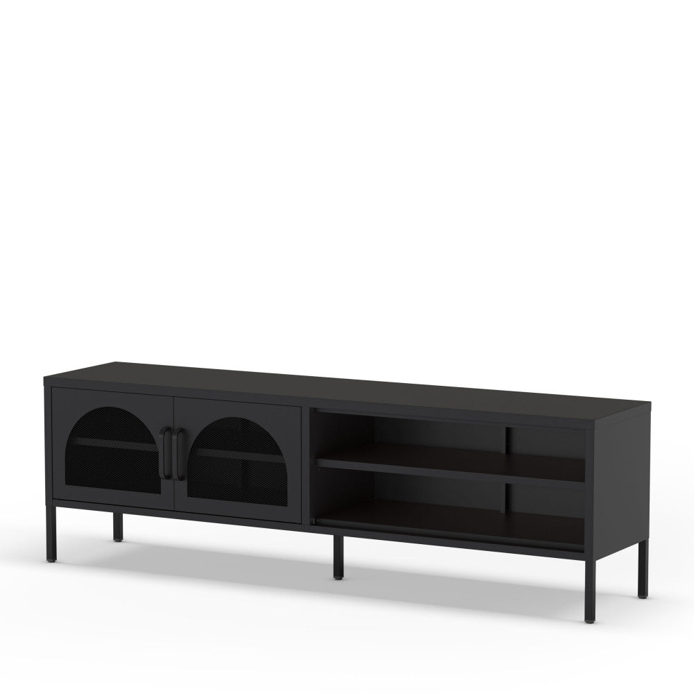 Meuble TV DRAWER Zio 2 portes en métal noir L160cm