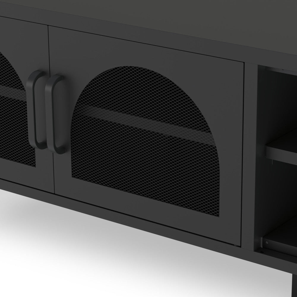 Meuble TV DRAWER Zio 2 portes en métal noir L160cm