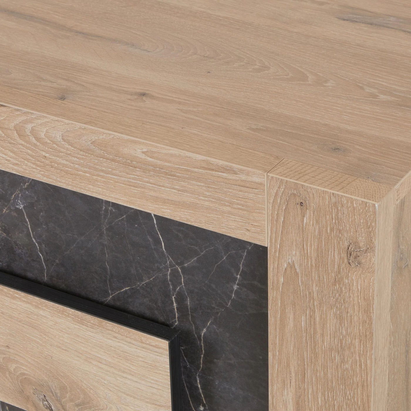 Meuble TV SACHOURI 2 portes chêne canyon/marbre 170 CM