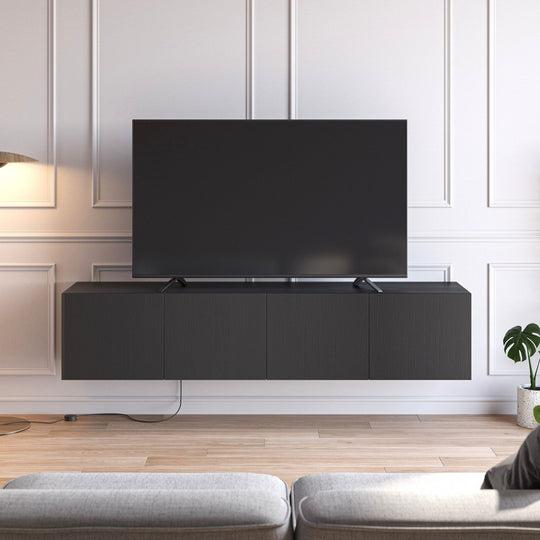 Meuble TV suspendu DRAWER Nexa 4 portes en bois L180cm