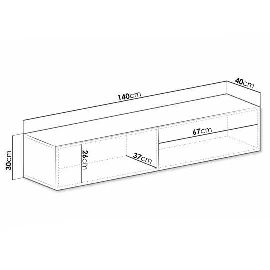 Meuble TV MOBILIER 1 Vilrin II (Noir + Chêne wotan)