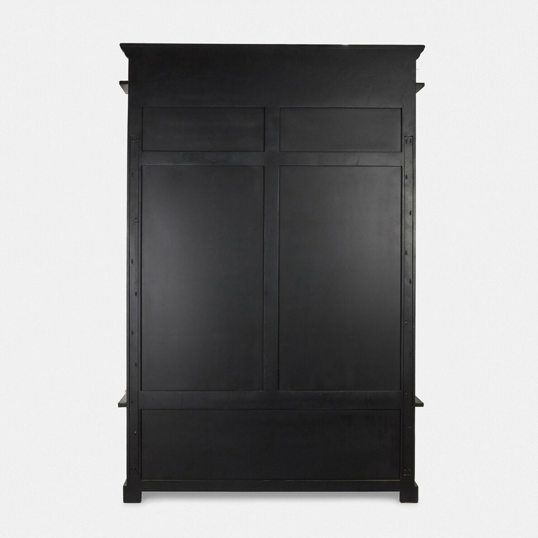 Meuble d'entrée LOBERON Eldwin en bois noir avec banquette crème — photo produit