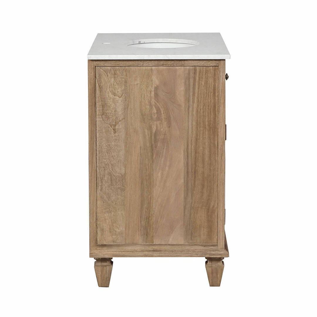 Meuble vasque LOBERON Emyl en mindi et cannage — photo produit