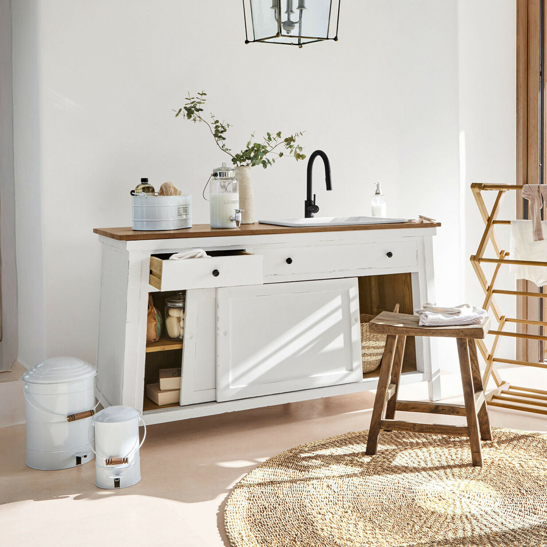 Meuble et vasque Loberon CELARON blanche — photo produit