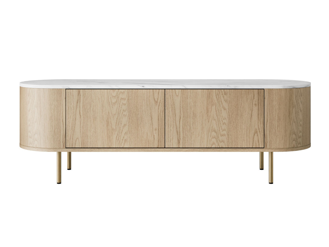 Meuble TV Mobilier 1 Comfivo Livtena (Marbre blanc + Doré) — photo produit