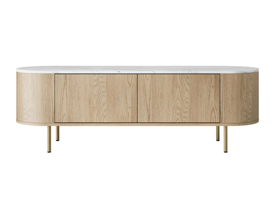 Meuble TV Mobilier 1 Comfivo Livtena (Marbre blanc + Doré) — photo produit