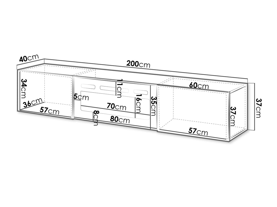 Meuble TV MOBILIER 1 Imago I (Blanc + Blanc brillant) — photo produit