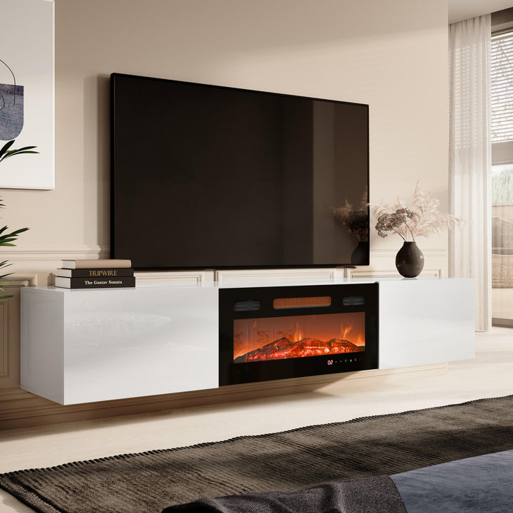 Meuble TV MOBILIER 1 Imago I (Blanc + Blanc brillant)