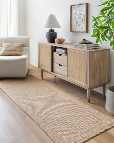 Tapis d'Extérieur/Intérieur Aspect Jute Beige/Noir  Trenton