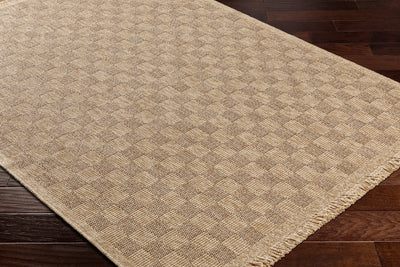 Tapis d'Extérieur/Intérieur à Carreaux Aspect Jute Beige Lexington