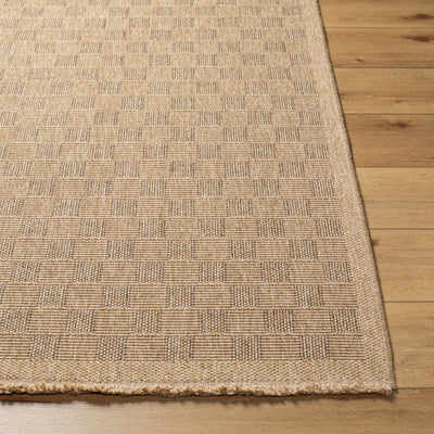 Tapis d'Extérieur/Intérieur à Carreaux Aspect Jute Beige Lexington