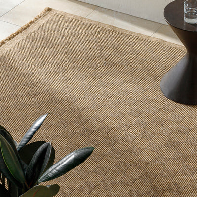 Tapis d'Extérieur/Intérieur à Carreaux Aspect Jute Beige Lexington
