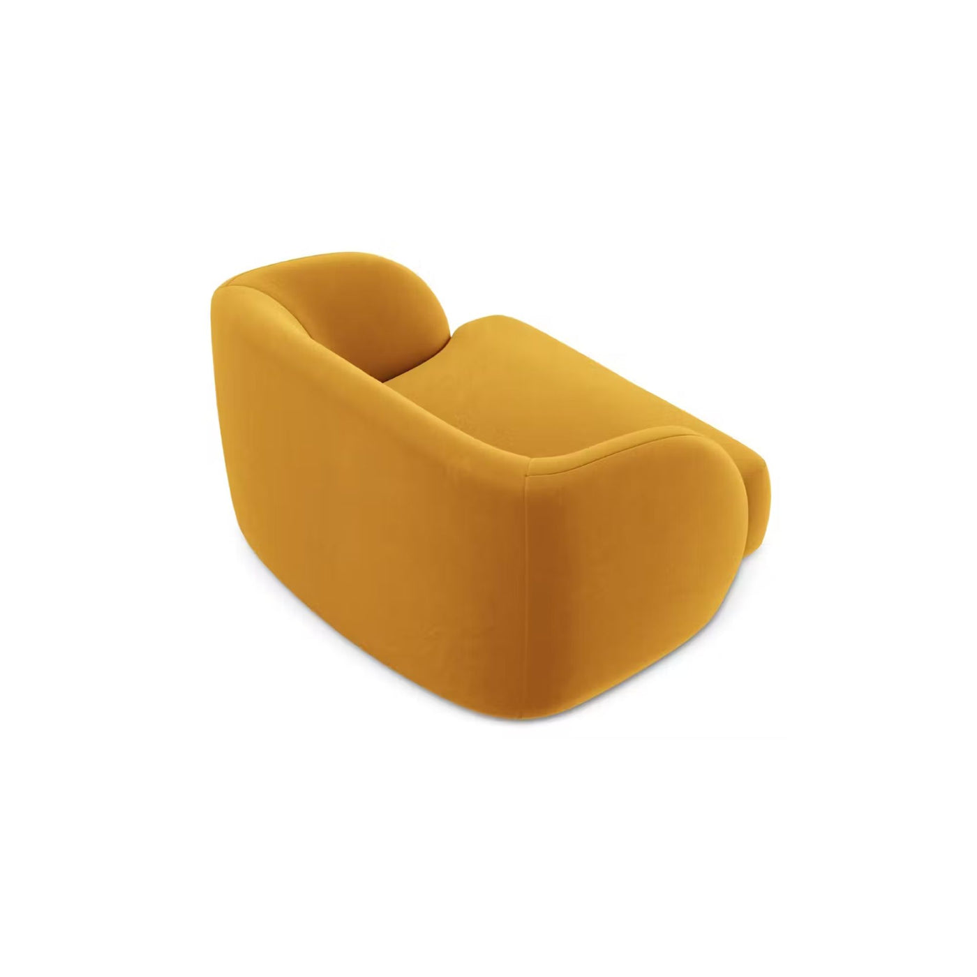 Canapé MICADONI Miley 6 places avec Pouf et Fauteuil en Velours Jaune Moutarde