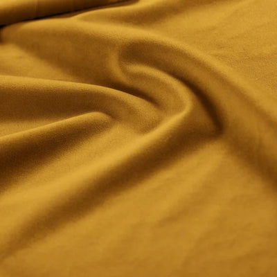 Canapé MICADONI Miley 6 places avec Pouf et Fauteuil en Velours Jaune Moutarde