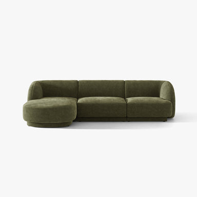 Canapé d'angle MILEY tissu chenille vert — photo produit