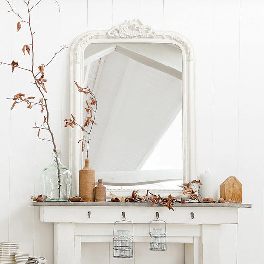 Miroir Aubais LOBERON blanc vieilli — photo produit
