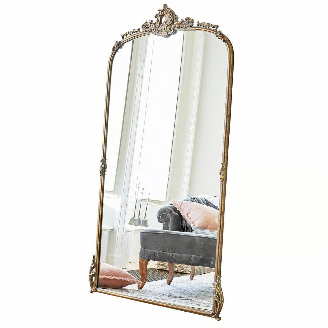 Miroir LOBERON Choni en métal doré vieilli — photo produit