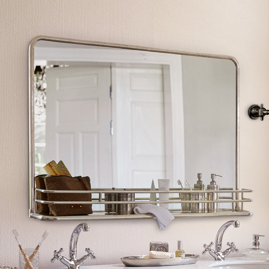 Miroir LOBERON Opoli en laiton argent vieilli — photo produit