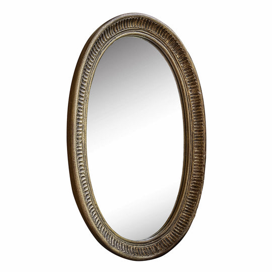 Miroir LOBERON Boissiére ovale en bois doré vieilli — photo produit