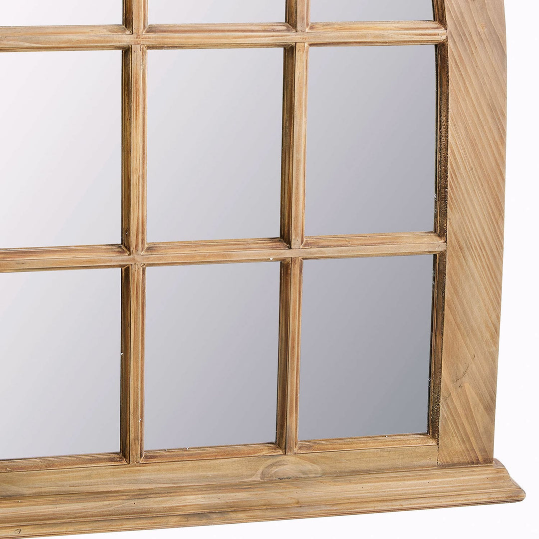 Miroir LOBERON Yelvino fenêtre archée en bois — photo produit