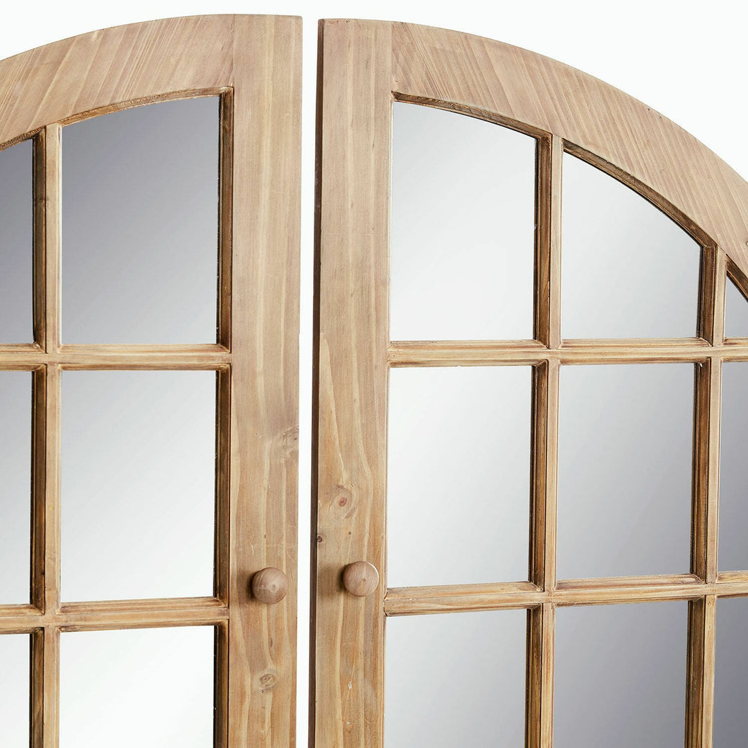 Miroir LOBERON Yelvino fenêtre archée en bois — photo produit
